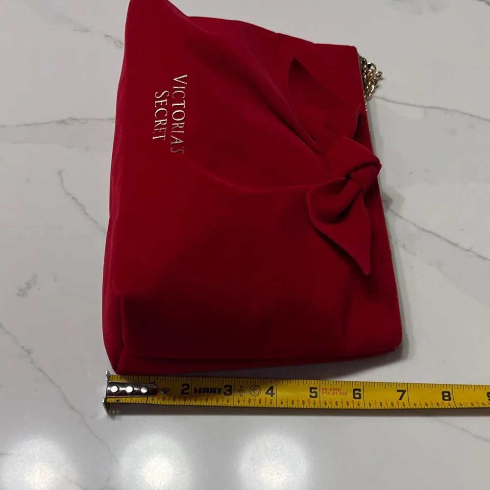 Victoria's Secret Red Cosmetic Bag with Bow
